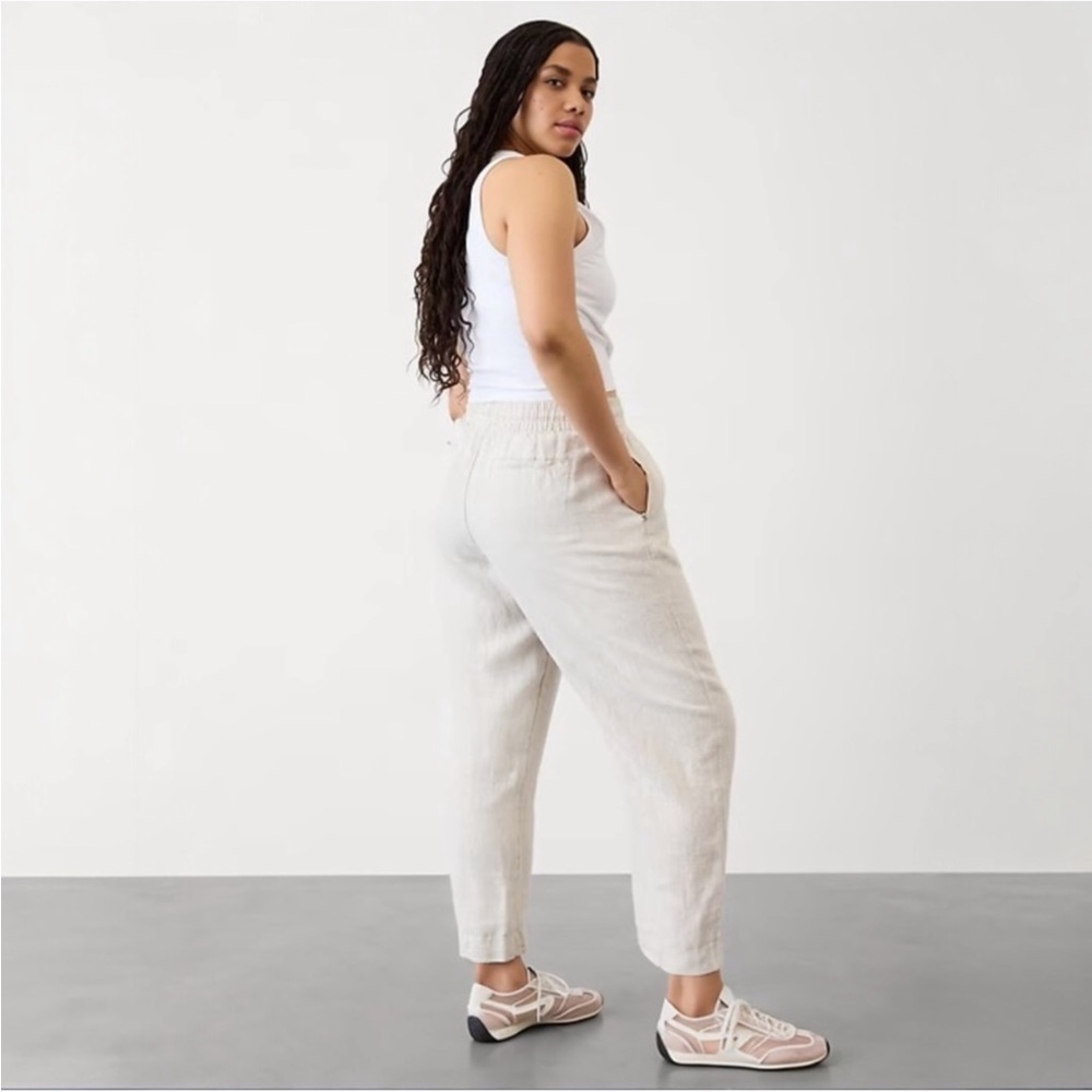 Athleta RETREAT LINEN HIGH‎ RISE ANKLE PANT NWT Small - Picture 5 of 7